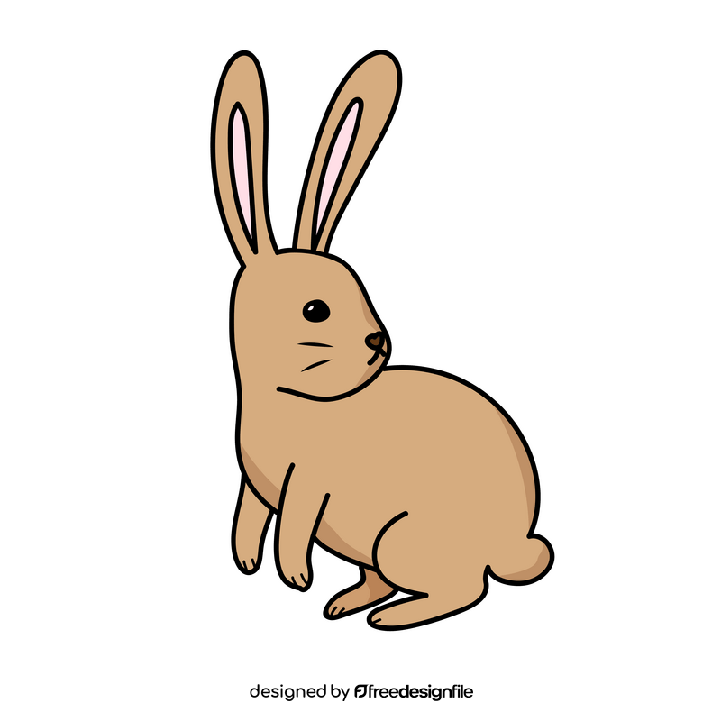 Bunny looking back clipart