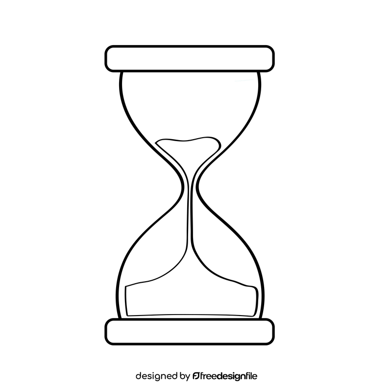 Hourglass black and white clipart