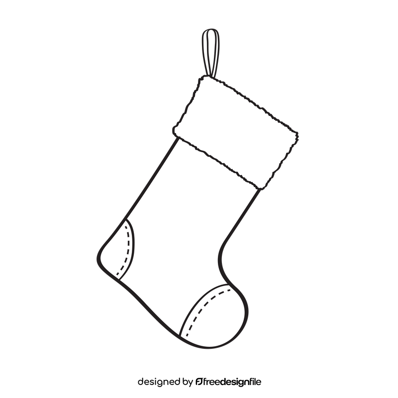 Christmas Stocking black and white clipart