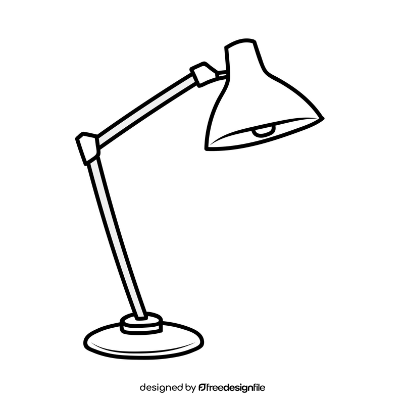 Table Lamp black and white clipart