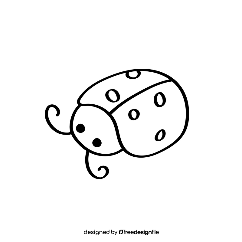 Lady Bug black and white clipart