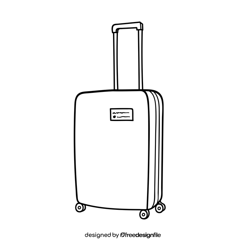 Luggage black and white clipart vector free download