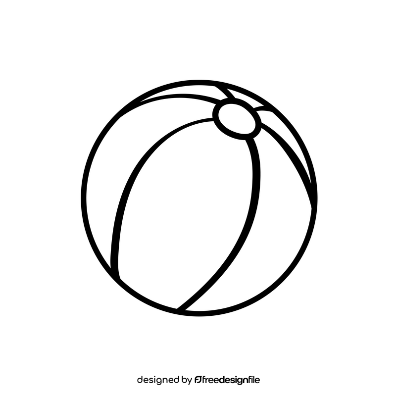 Beach Ball black and white clipart