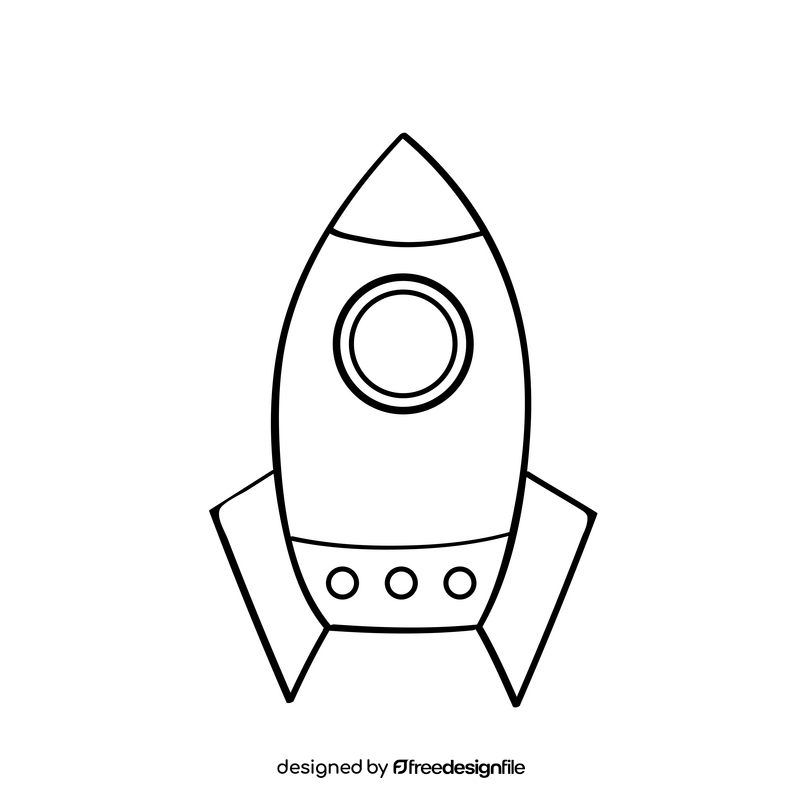 Rocket black and white clipart