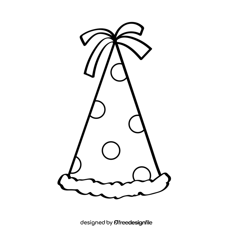 Party Hat black and white clipart
