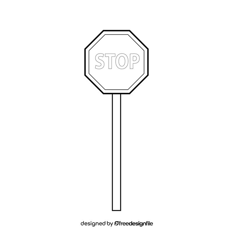 Stop Sign black and white clipart free download