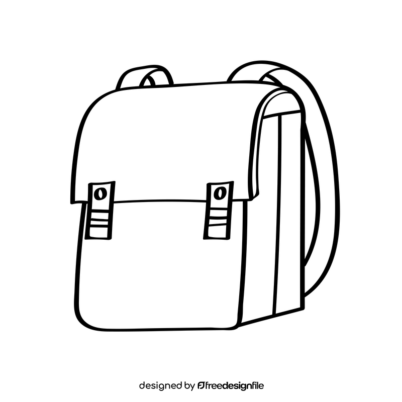 School Bag black and white clipart vector free download