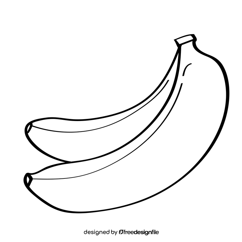 Banana black and white clipart