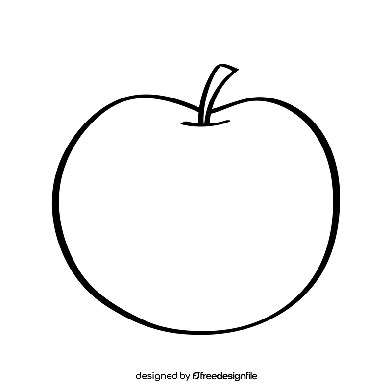 Apple black and white clipart