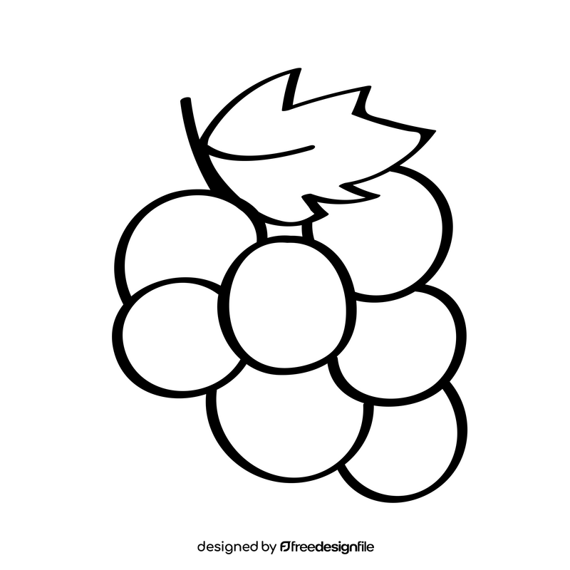 Grapes black and white clipart