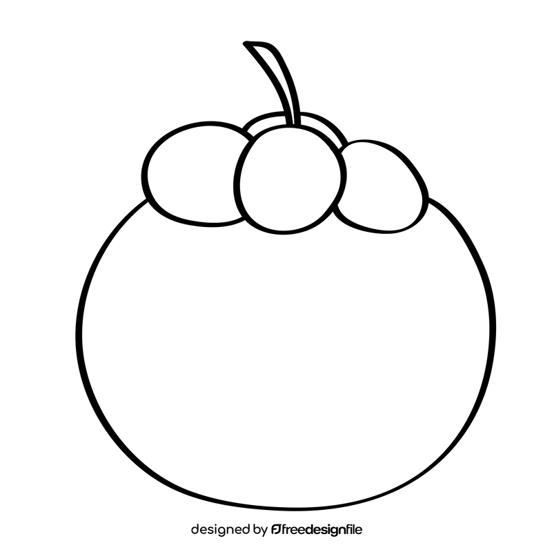 Mangosteen black and white clipart