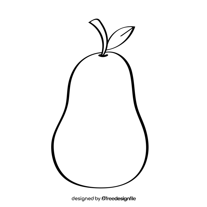 Pear black and white clipart