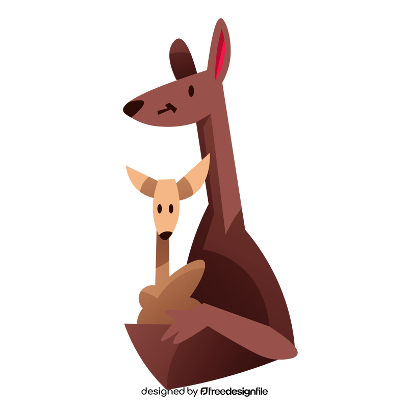 Cute kangaroo mother and child clipart