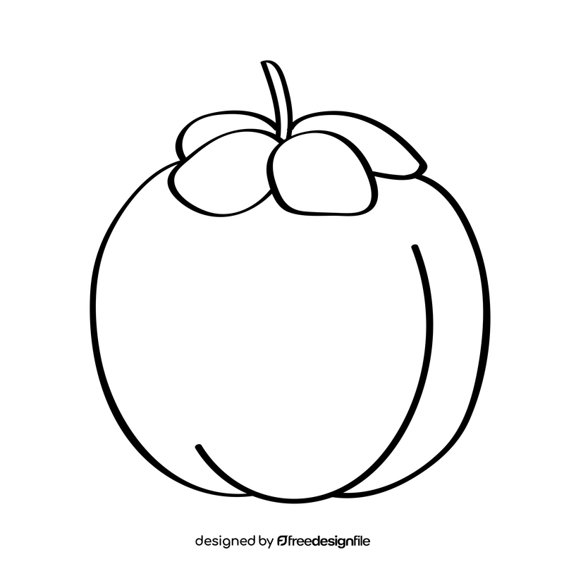 Persimmon black and white clipart