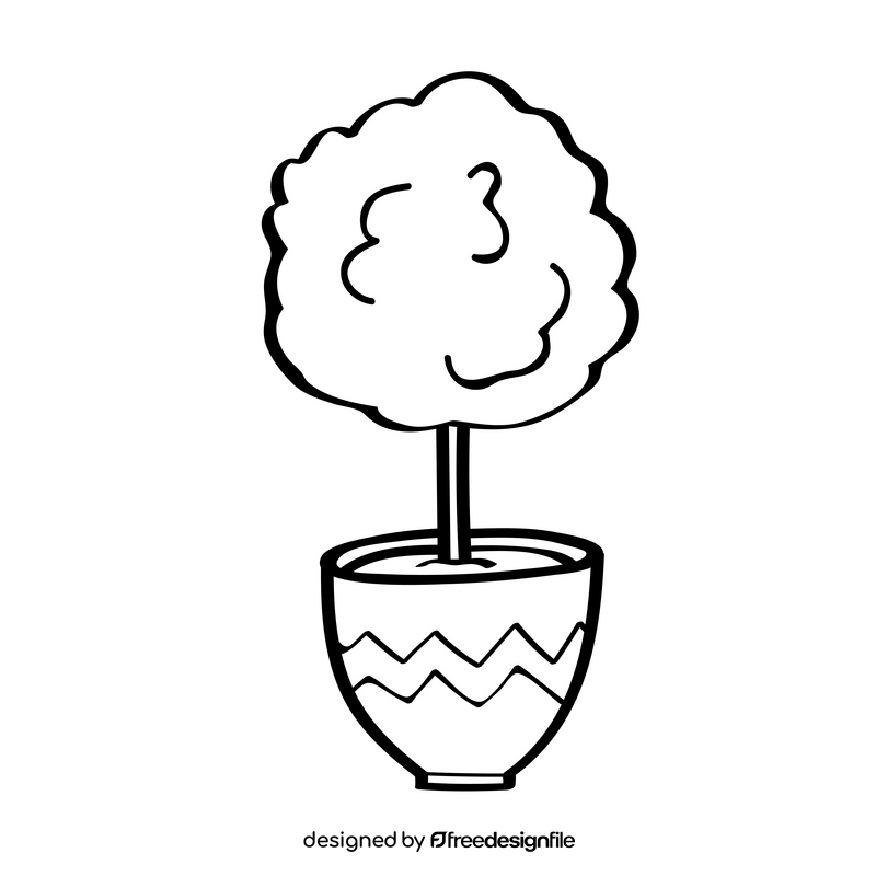Plant black and white clipart