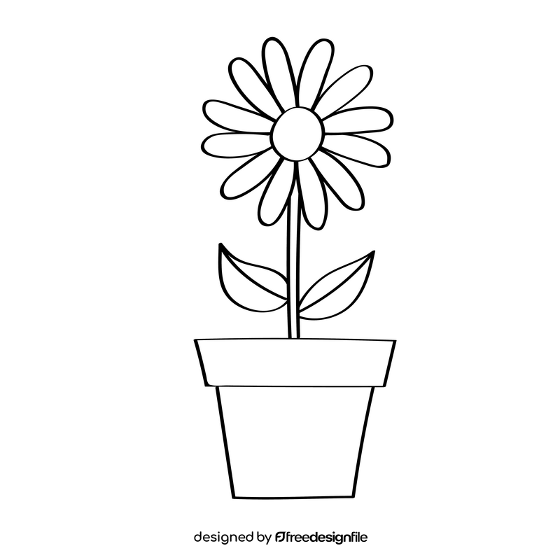 Daisy black and white clipart