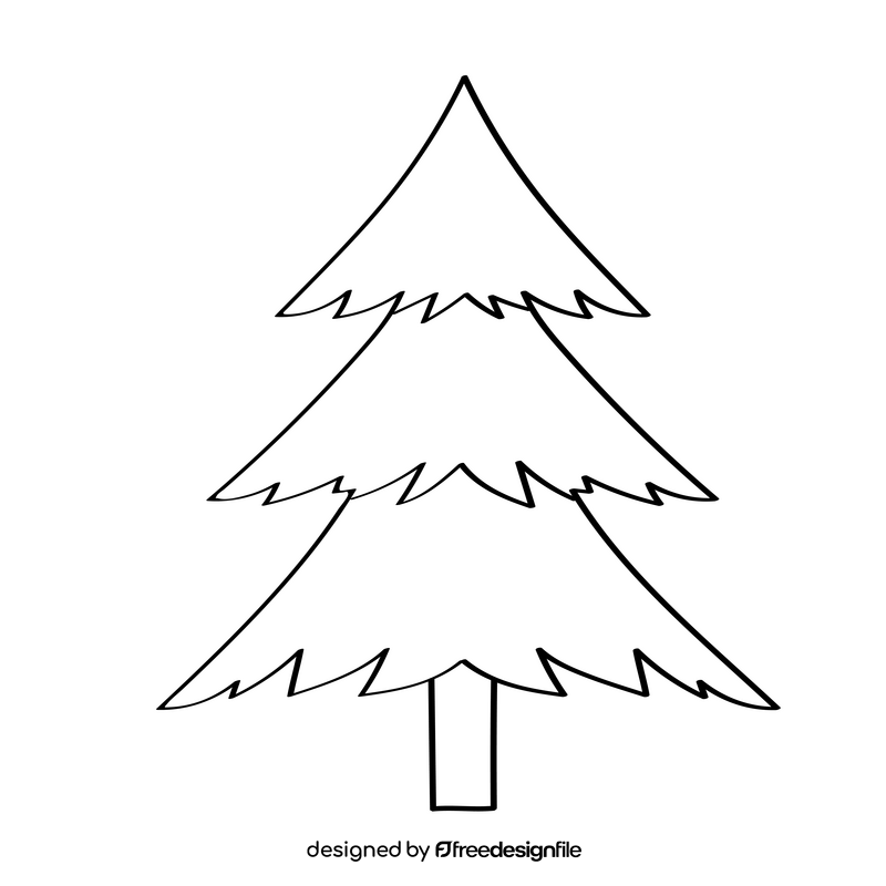 Evergreen black and white clipart