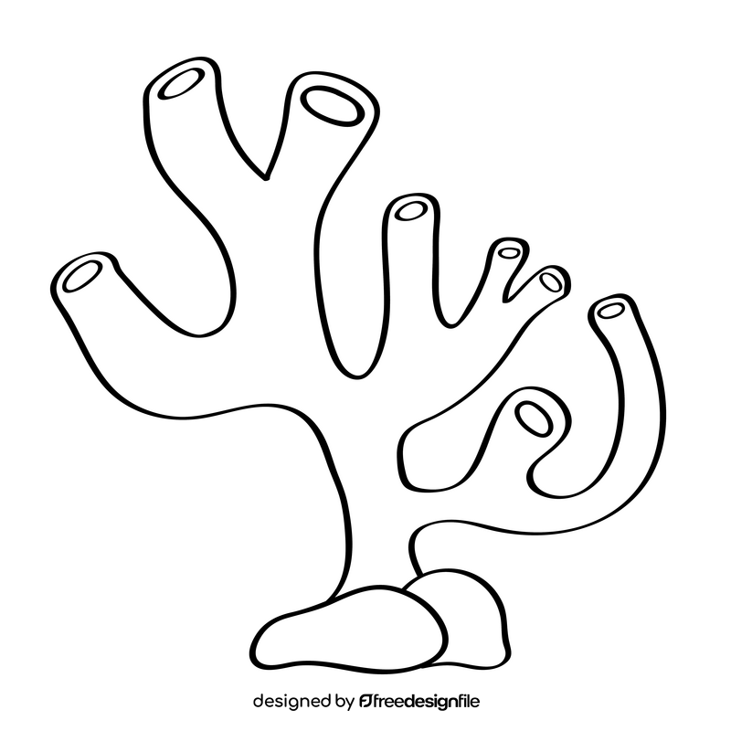 Coral black and white clipart