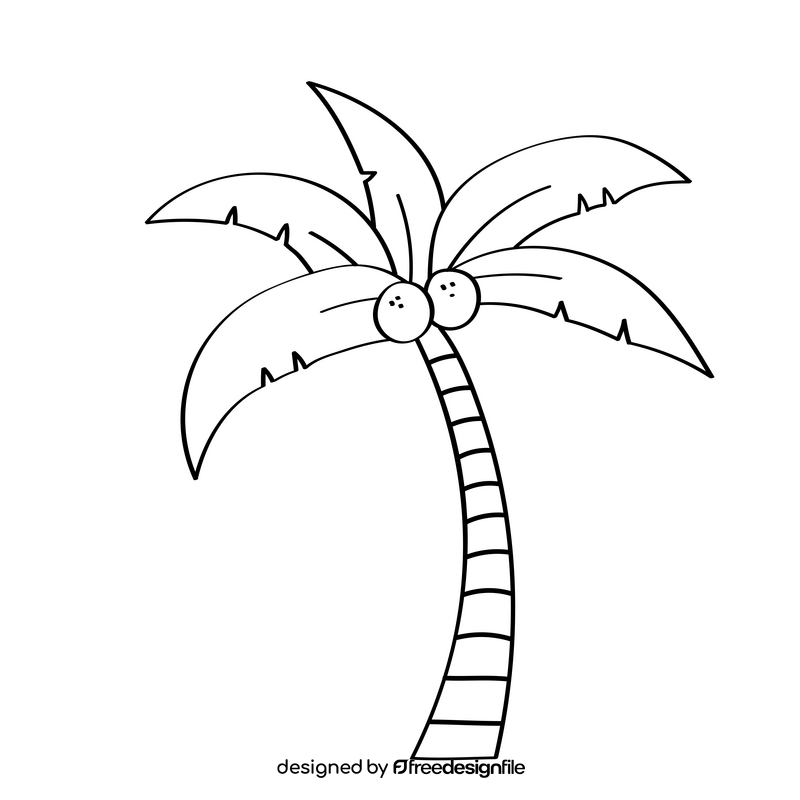 Palm Tree black and white clipart