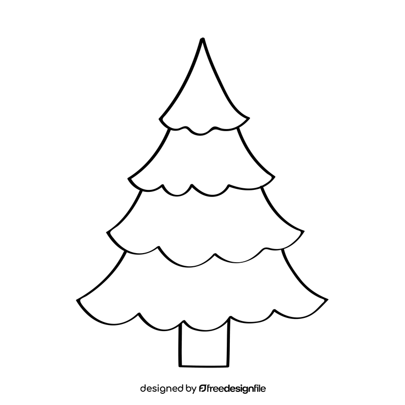 Pine Tree black and white clipart