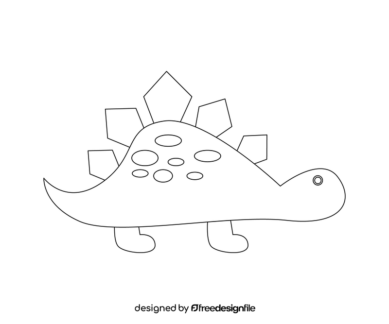 Stegosaurs dinosaur free black and white clipart