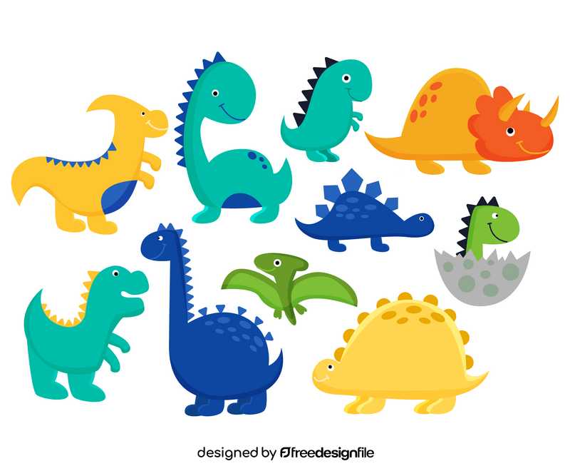 Baby dinosaurs vector