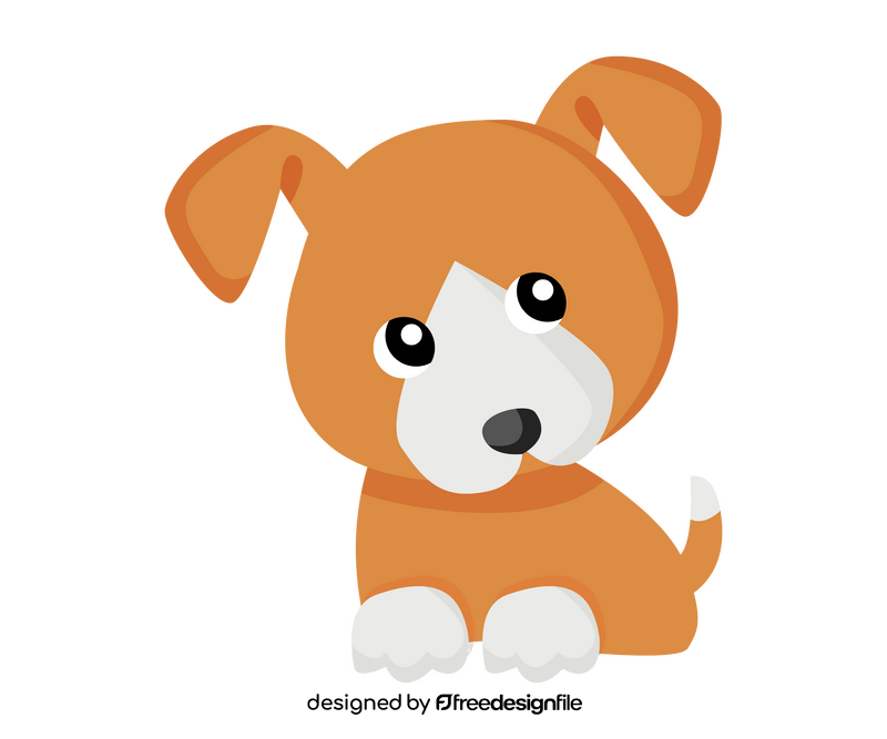 Cute puppy cartoon, baby dog clipart