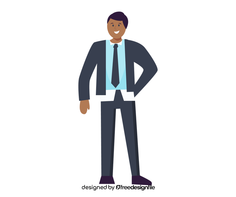Black businessman, african american office worker clipart