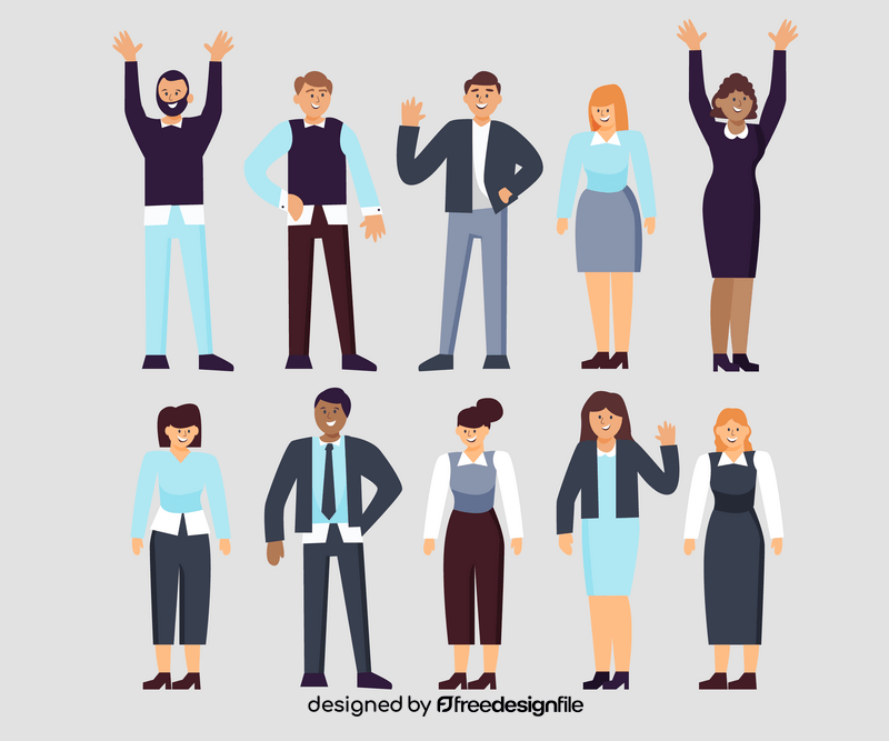 Business office workers, employees vector