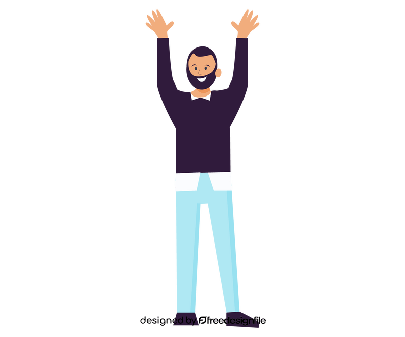 Man hands up illustration clipart