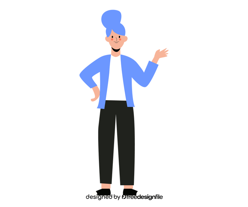 Girl in blue jacket free clipart