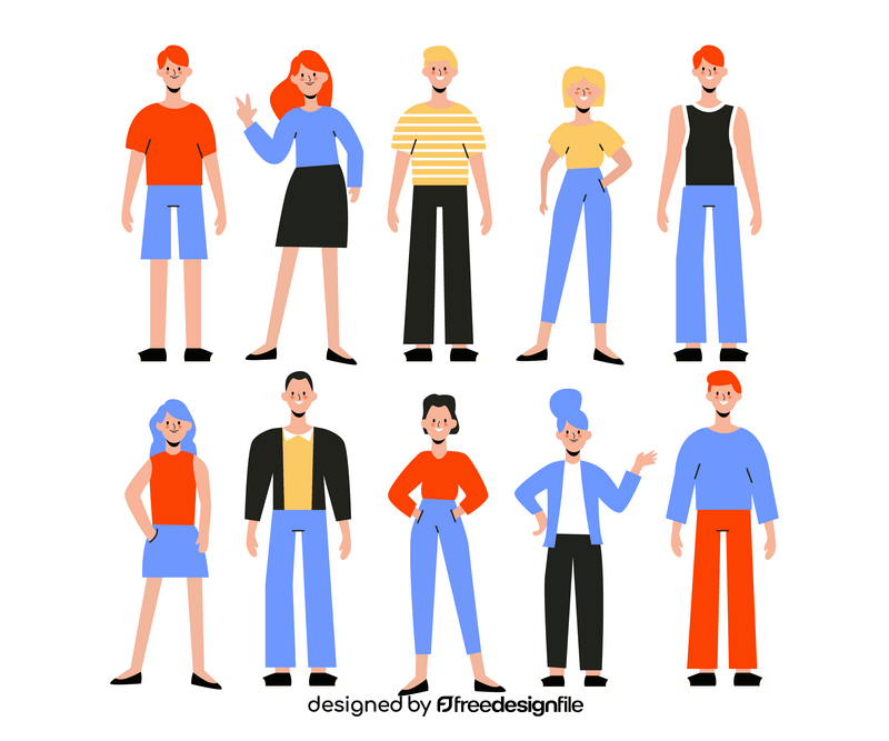 Young people standing vector