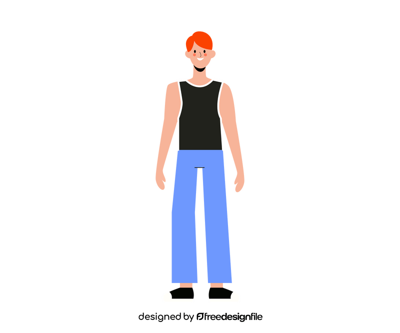 Redhead guy in black t shirt free clipart