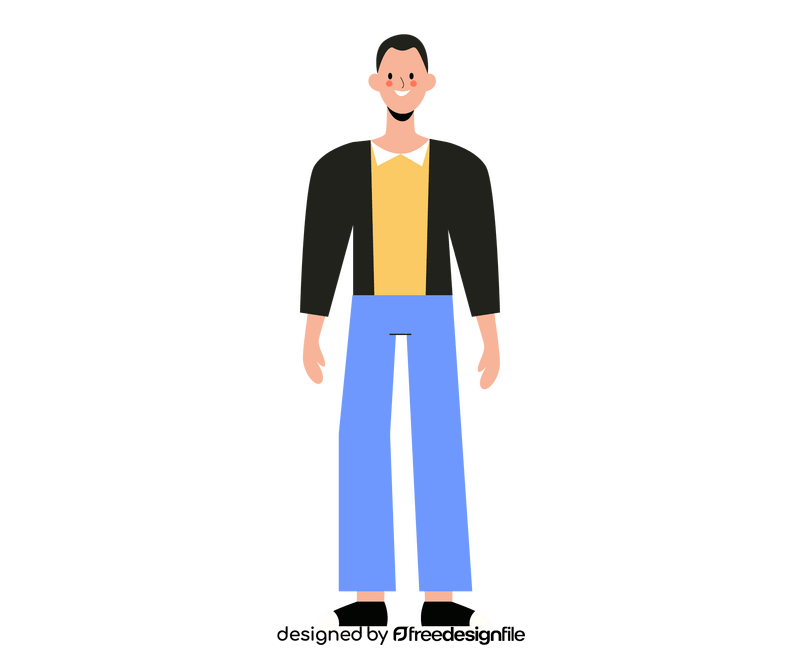 Guy in a jacket clipart