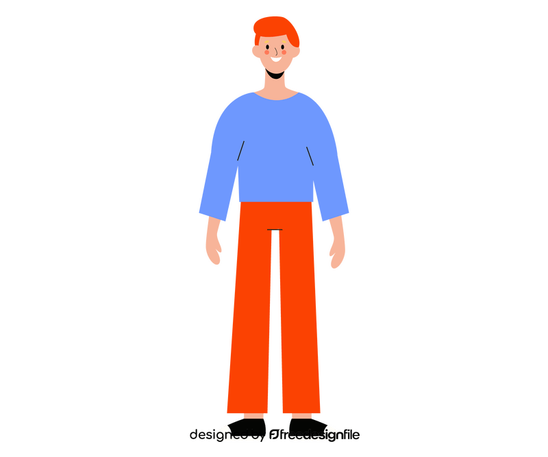 Young man standing illustration clipart