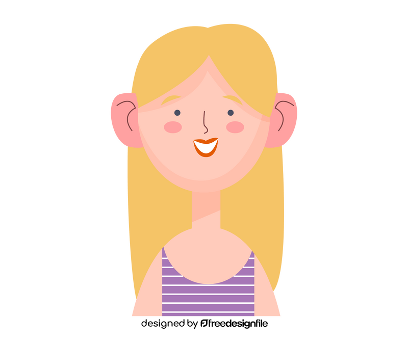 Free blonde girl in striped T shirt clipart