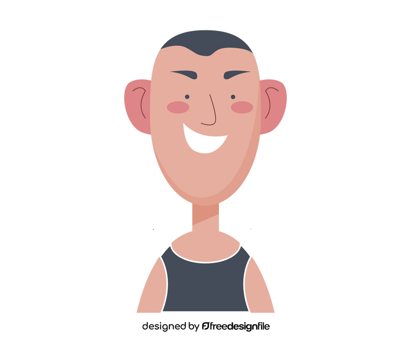 Cartoon guy in t shirt smiling clipart