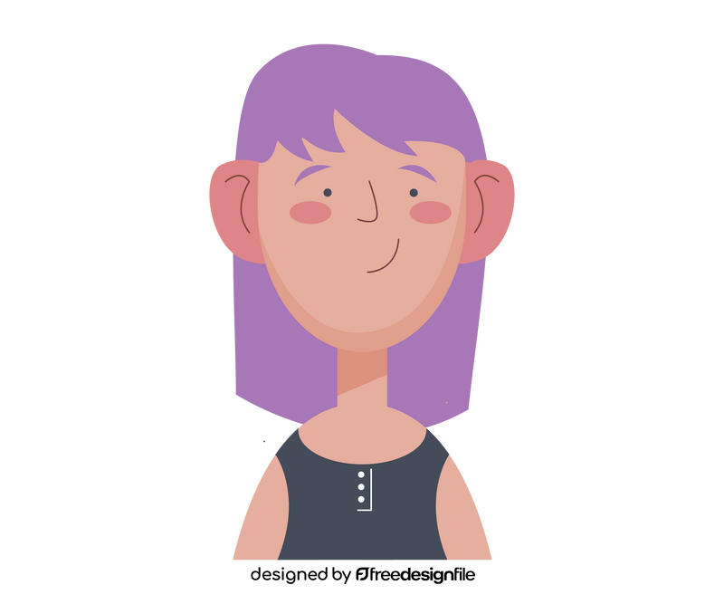 Girl with purple hair free clipart