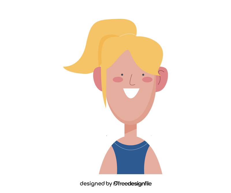 Cheerful girl portrait free clipart