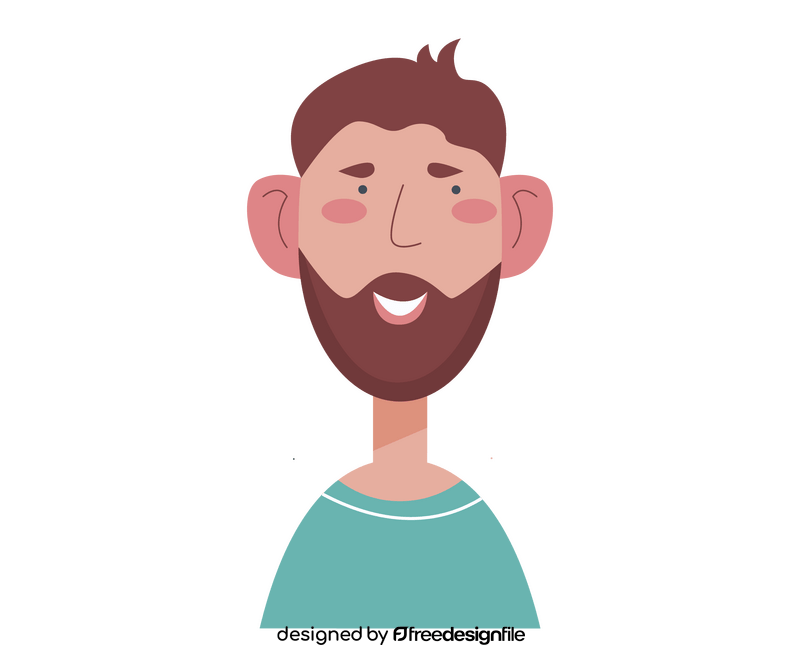 Cartoon man with beard portrait clipart
