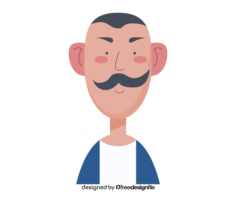 Man with mustache illustration clipart