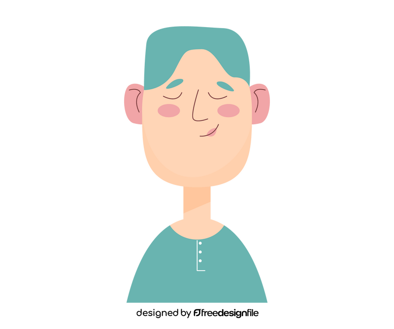 Calm guy avatar drawing clipart