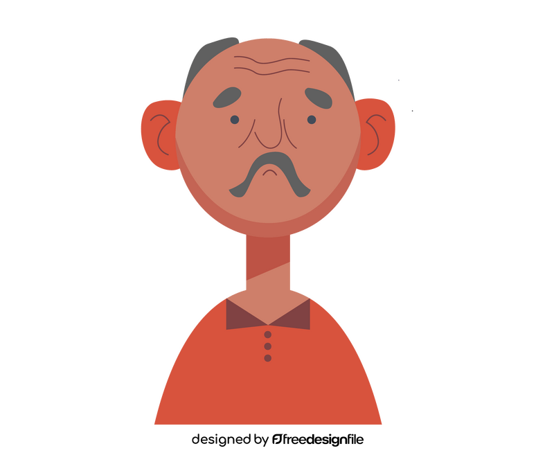 Black elderly man with a mustache clipart