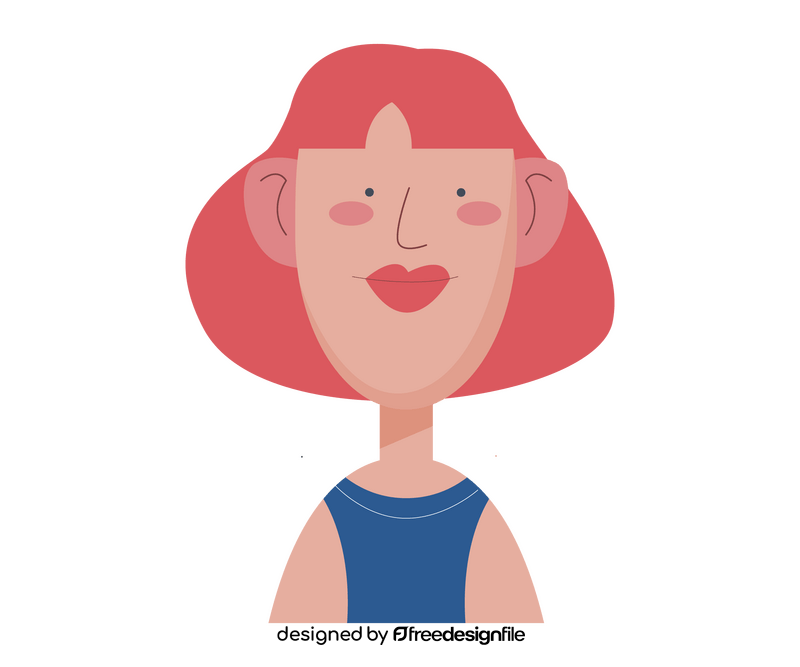 Cute girl with big lips clipart