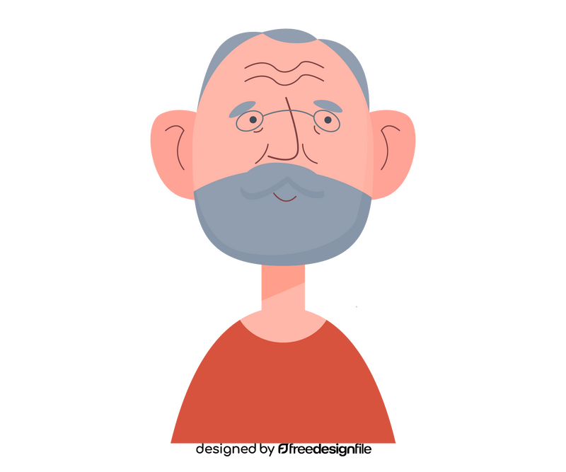 Old man with beard illustration clipart