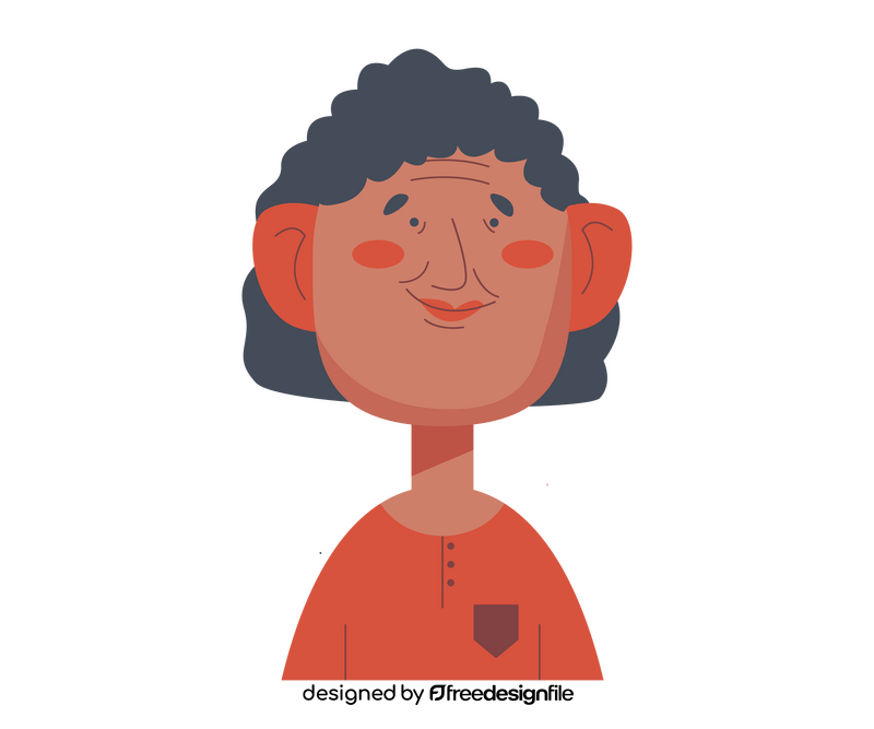 Dark curly haired old woman clipart