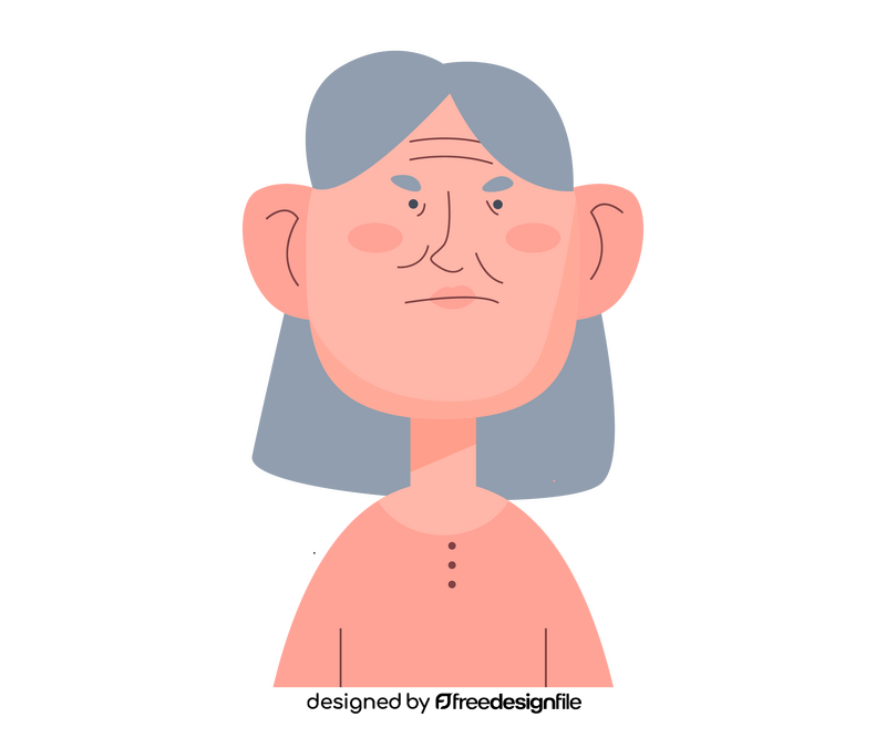 Old woman cartoon portrait clipart