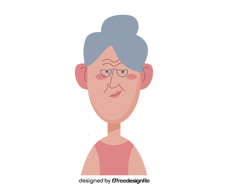 Old woman with glasses free clipart