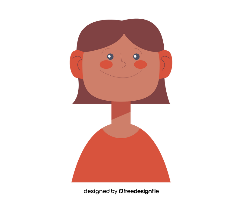 Young girl with short hair drawing clipart