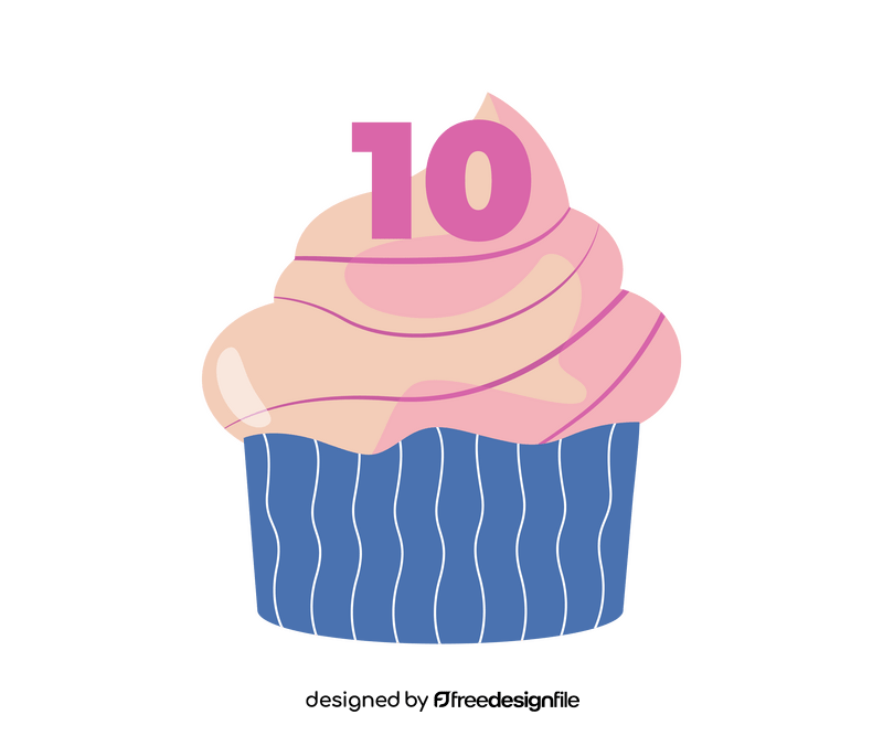Birthday cupcake illustration clipart